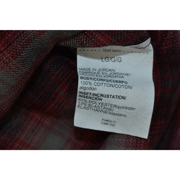 Under Armour UA Tradesman Flex LS Men's Shirt Size L Red Plaid Flannel Snap Up - Picture 9 of 14